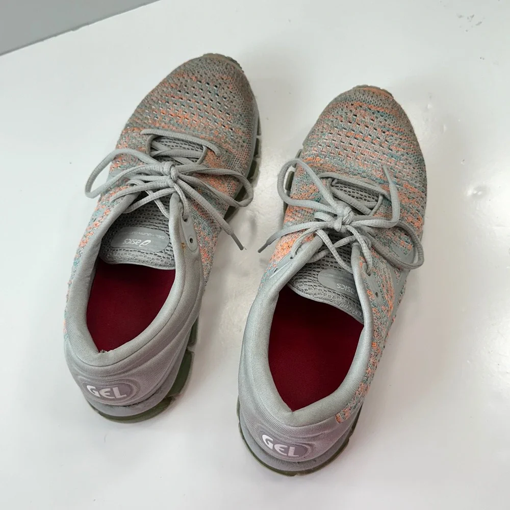 Asics Gel-Quantum 360 Knit Running Shoes Athletic Gym Gray Orange Women's Size 9